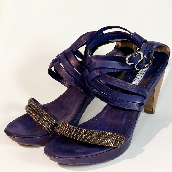 Vic Matié multi ankle strap mid-heel sandals, EU40, wide fit, EUC custom dyed - Picture 3 of 12